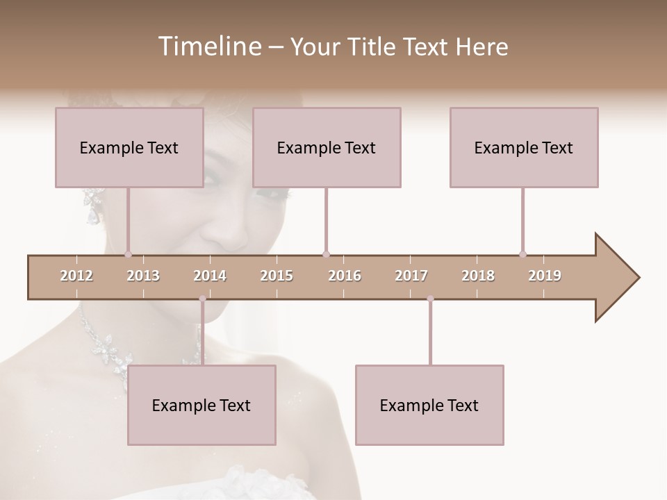 A Woman In A Wedding Dress With A Flower In Her Hair PowerPoint Template