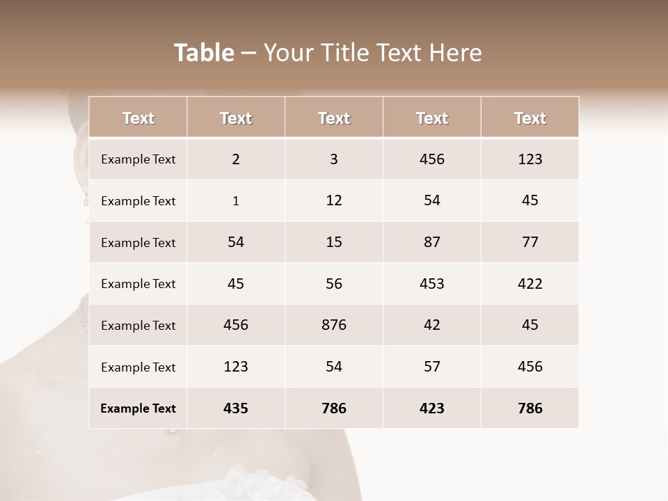 A Woman In A Wedding Dress With A Flower In Her Hair PowerPoint Template