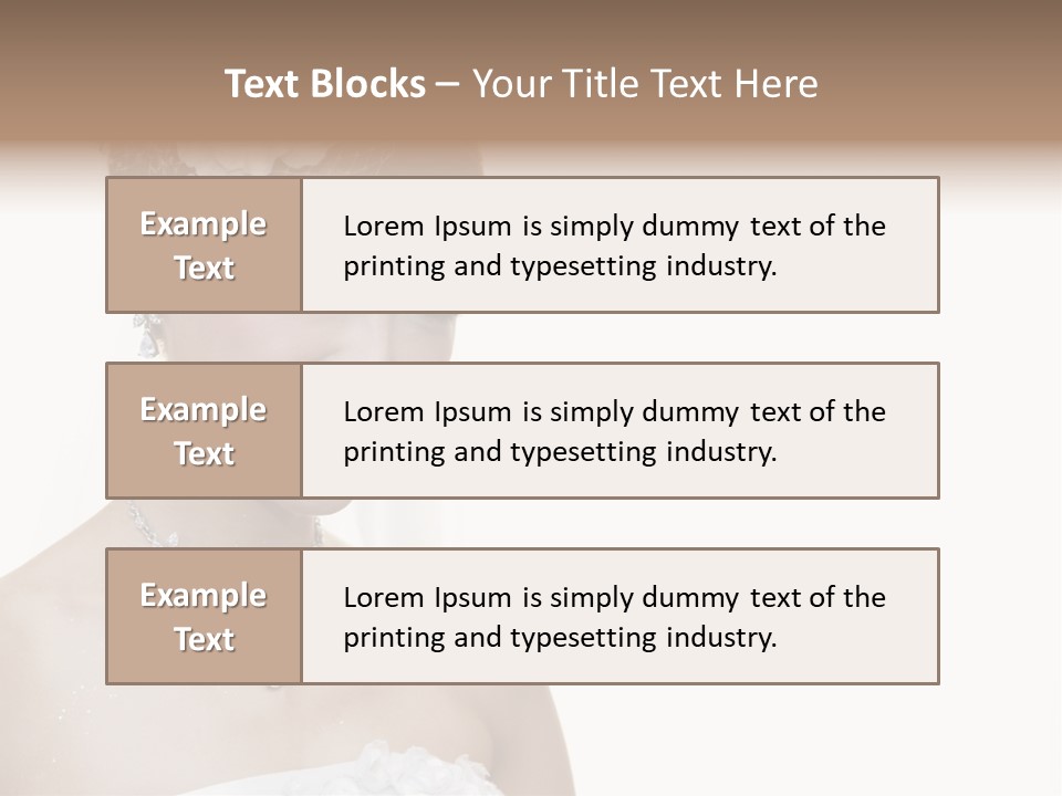 A Woman In A Wedding Dress With A Flower In Her Hair PowerPoint Template