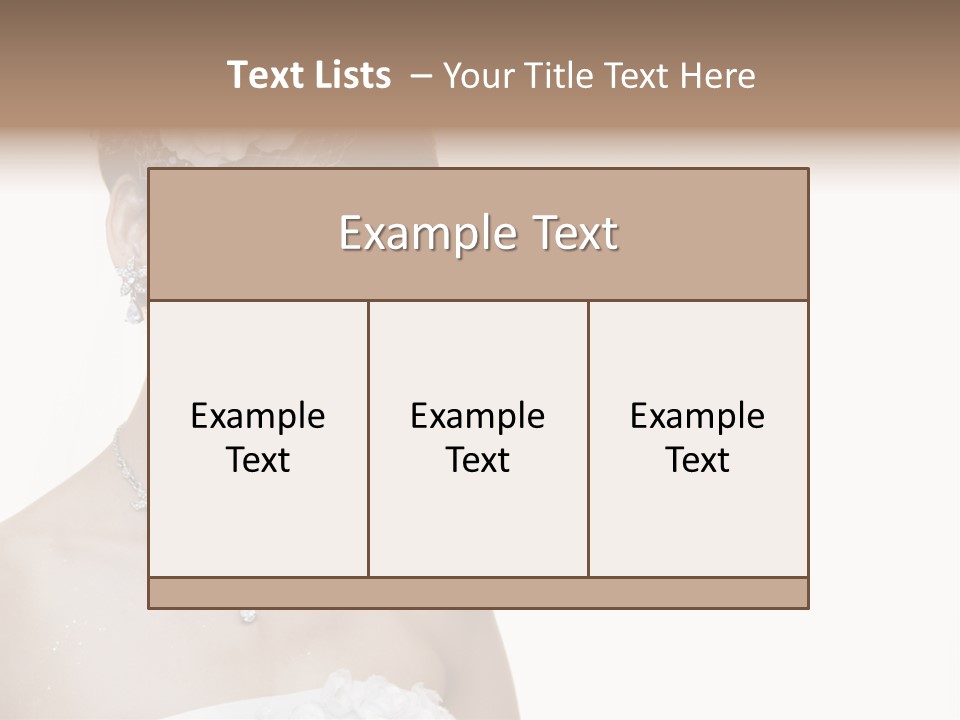 A Woman In A Wedding Dress With A Flower In Her Hair PowerPoint Template