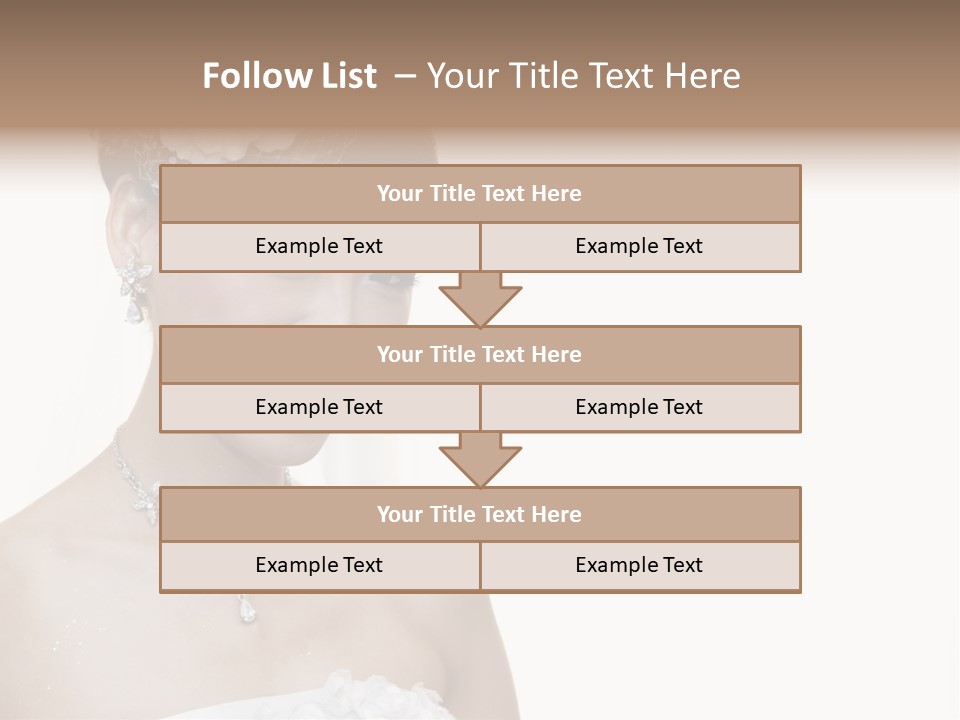 A Woman In A Wedding Dress With A Flower In Her Hair PowerPoint Template