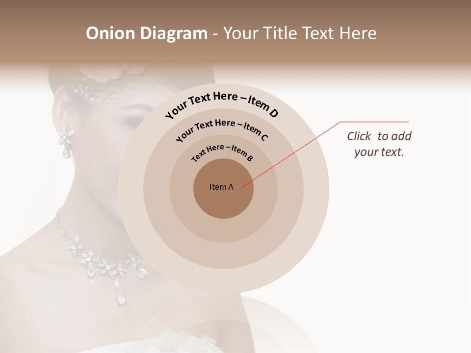A Woman In A Wedding Dress With A Flower In Her Hair PowerPoint Template