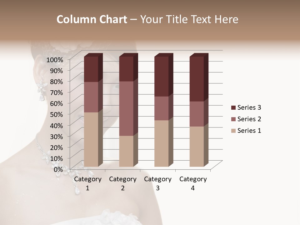 A Woman In A Wedding Dress With A Flower In Her Hair PowerPoint Template