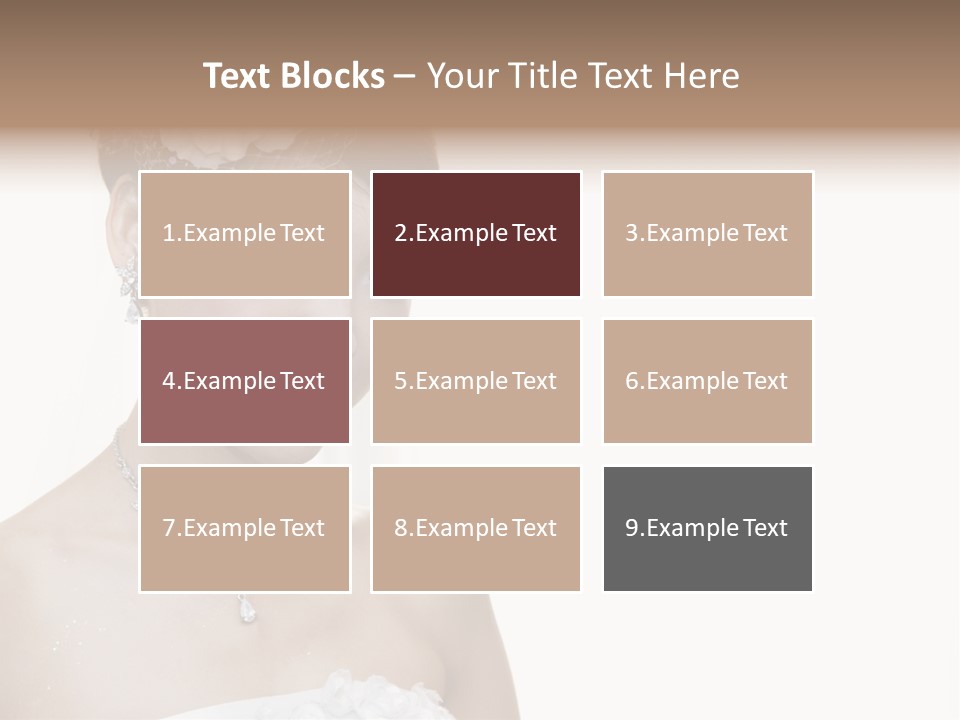 A Woman In A Wedding Dress With A Flower In Her Hair PowerPoint Template