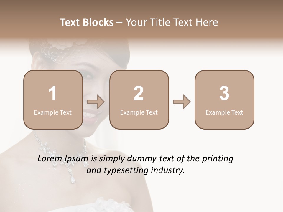 A Woman In A Wedding Dress With A Flower In Her Hair PowerPoint Template