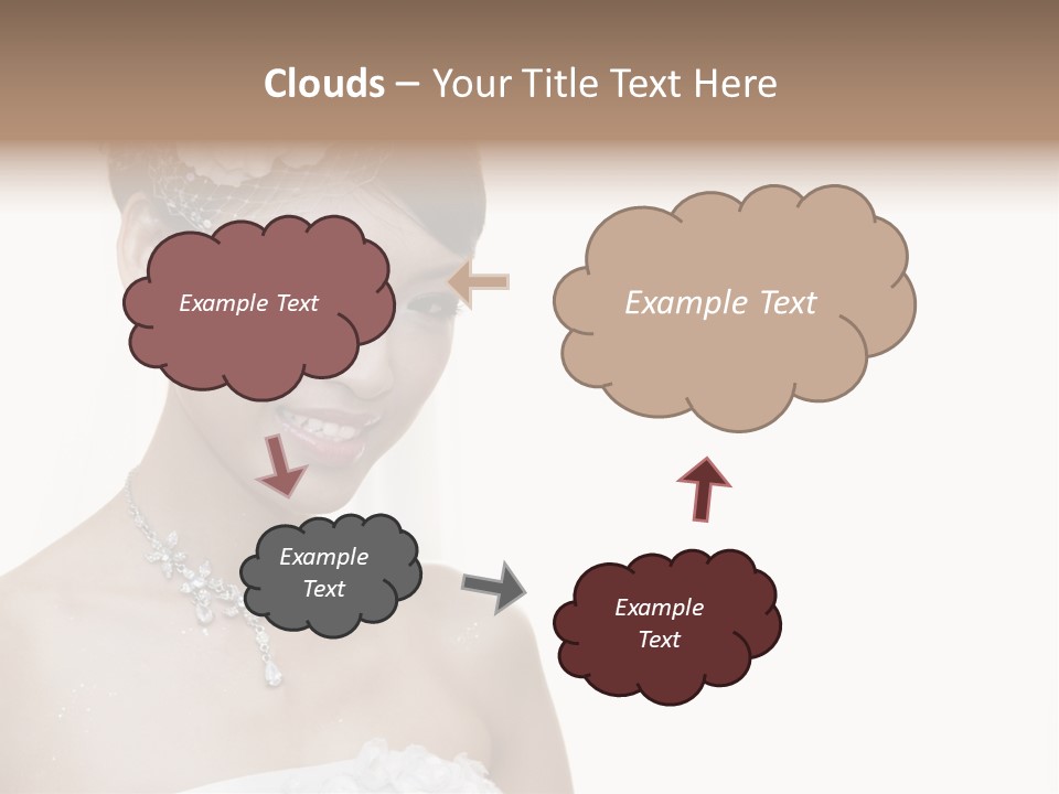 A Woman In A Wedding Dress With A Flower In Her Hair PowerPoint Template