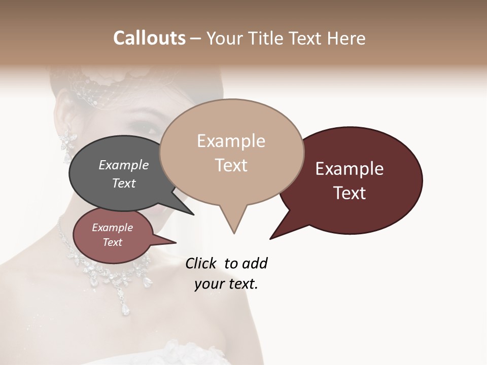 A Woman In A Wedding Dress With A Flower In Her Hair PowerPoint Template