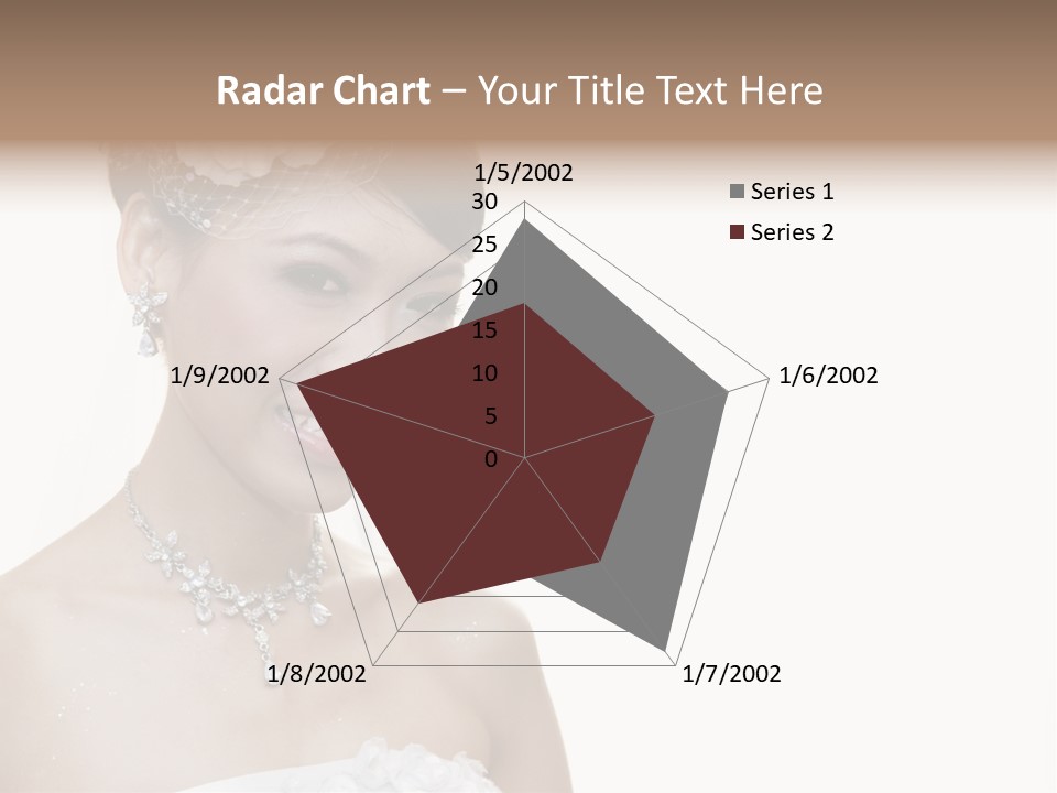 A Woman In A Wedding Dress With A Flower In Her Hair PowerPoint Template