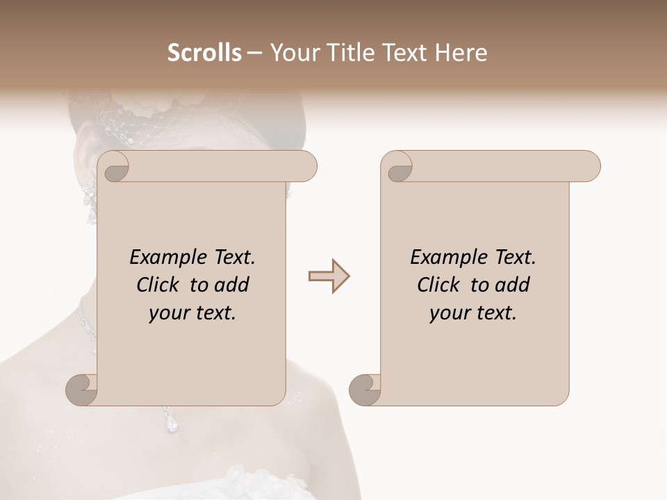 A Woman In A Wedding Dress With A Flower In Her Hair PowerPoint Template