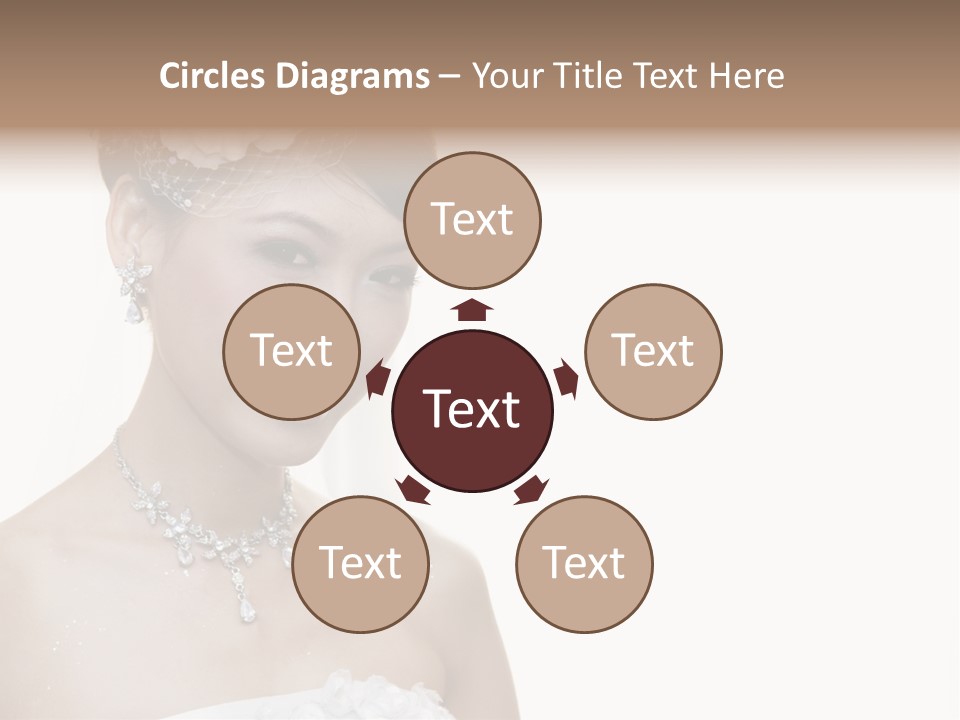 A Woman In A Wedding Dress With A Flower In Her Hair PowerPoint Template