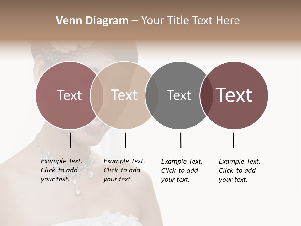 A Woman In A Wedding Dress With A Flower In Her Hair PowerPoint Template