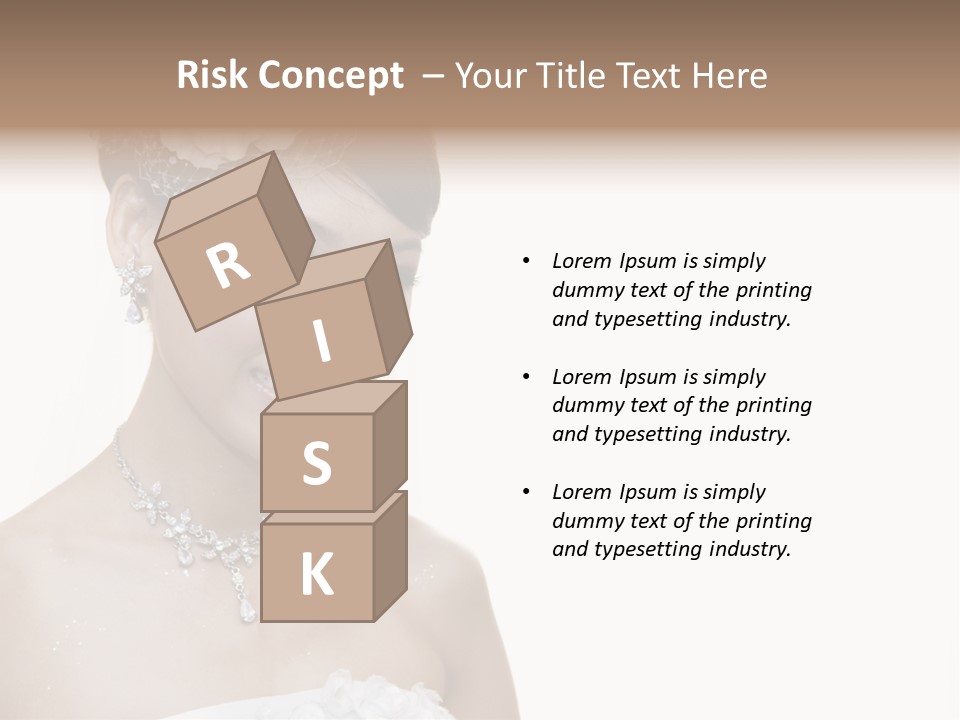 A Woman In A Wedding Dress With A Flower In Her Hair PowerPoint Template