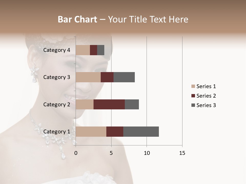 A Woman In A Wedding Dress With A Flower In Her Hair PowerPoint Template