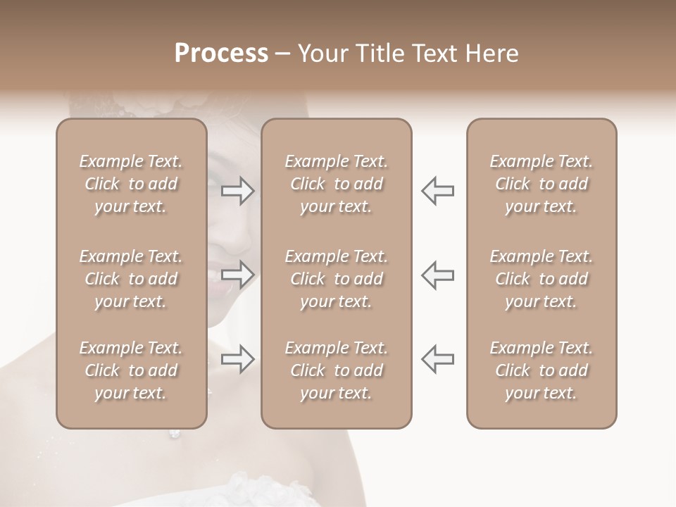 A Woman In A Wedding Dress With A Flower In Her Hair PowerPoint Template