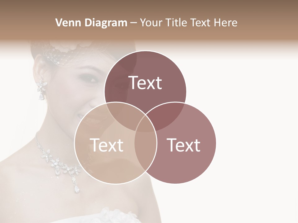 A Woman In A Wedding Dress With A Flower In Her Hair PowerPoint Template