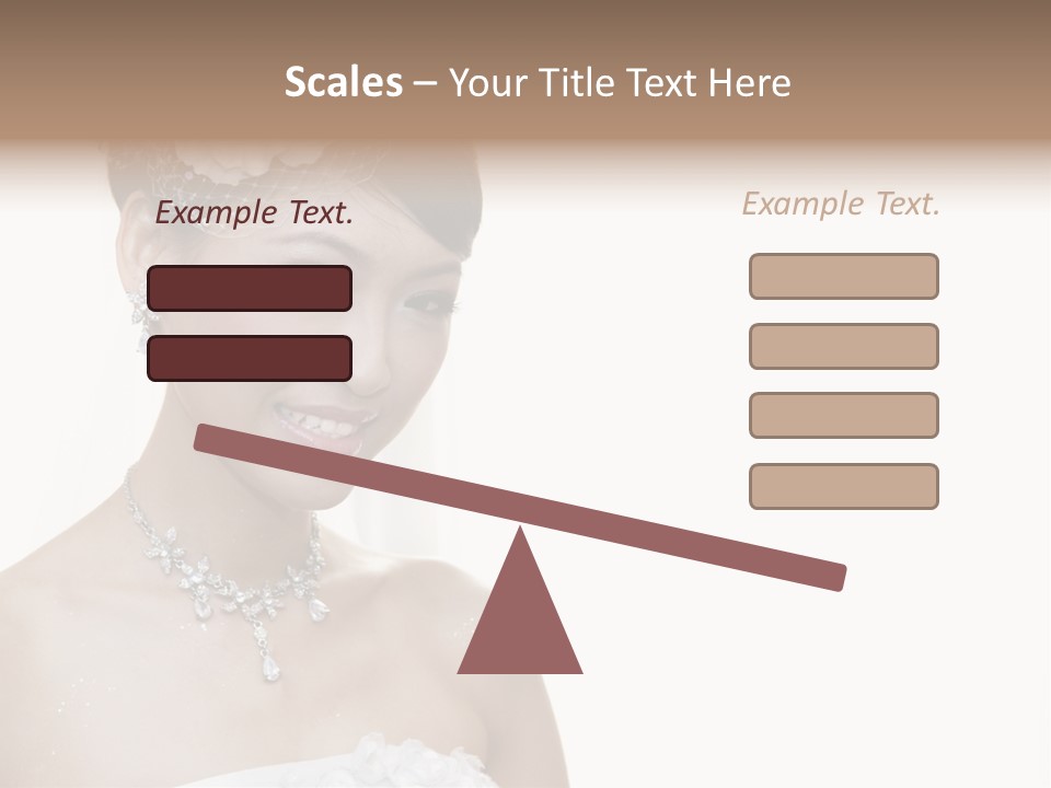 A Woman In A Wedding Dress With A Flower In Her Hair PowerPoint Template