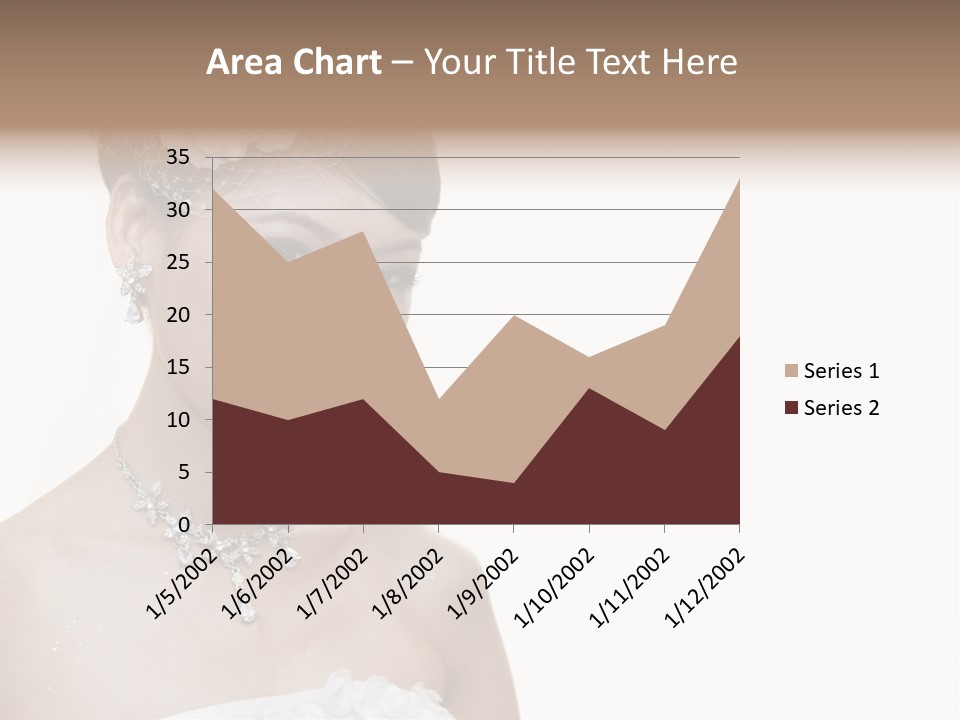 A Woman In A Wedding Dress With A Flower In Her Hair PowerPoint Template