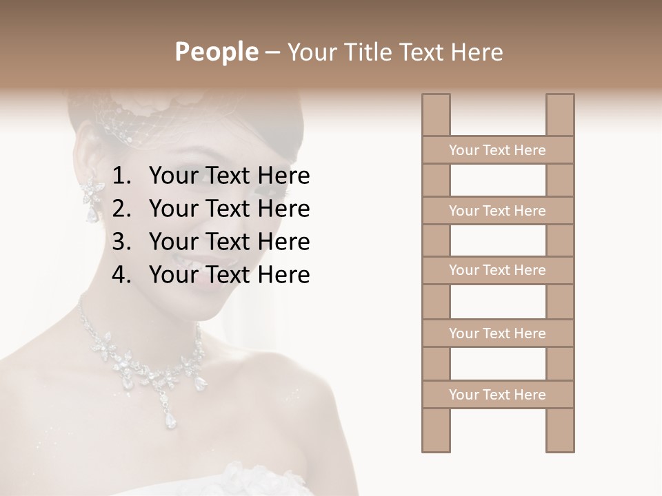 A Woman In A Wedding Dress With A Flower In Her Hair PowerPoint Template
