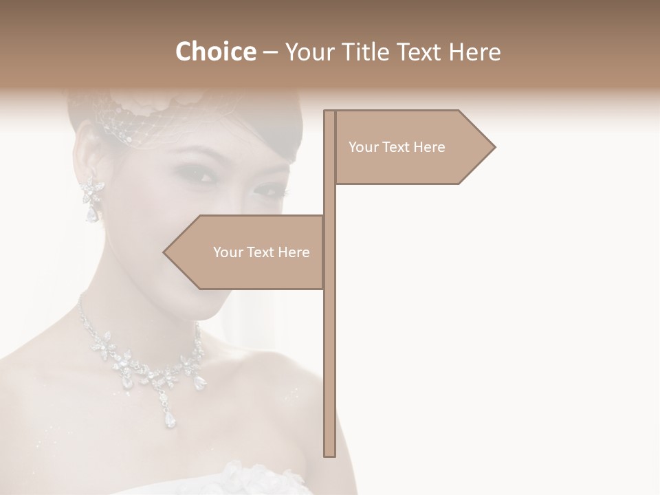 A Woman In A Wedding Dress With A Flower In Her Hair PowerPoint Template