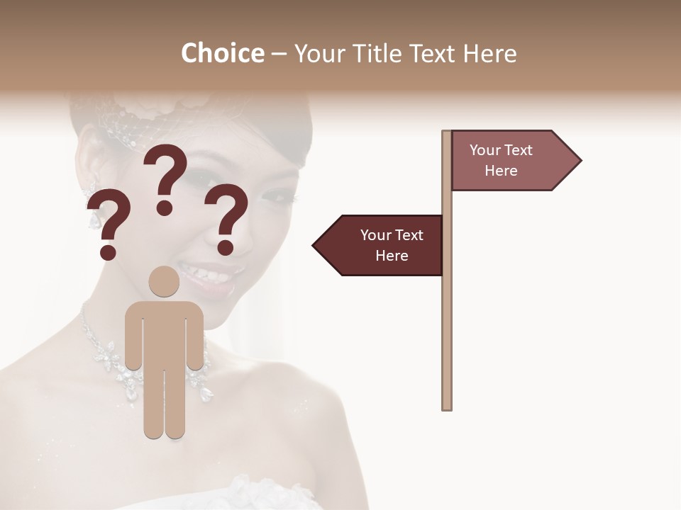 A Woman In A Wedding Dress With A Flower In Her Hair PowerPoint Template