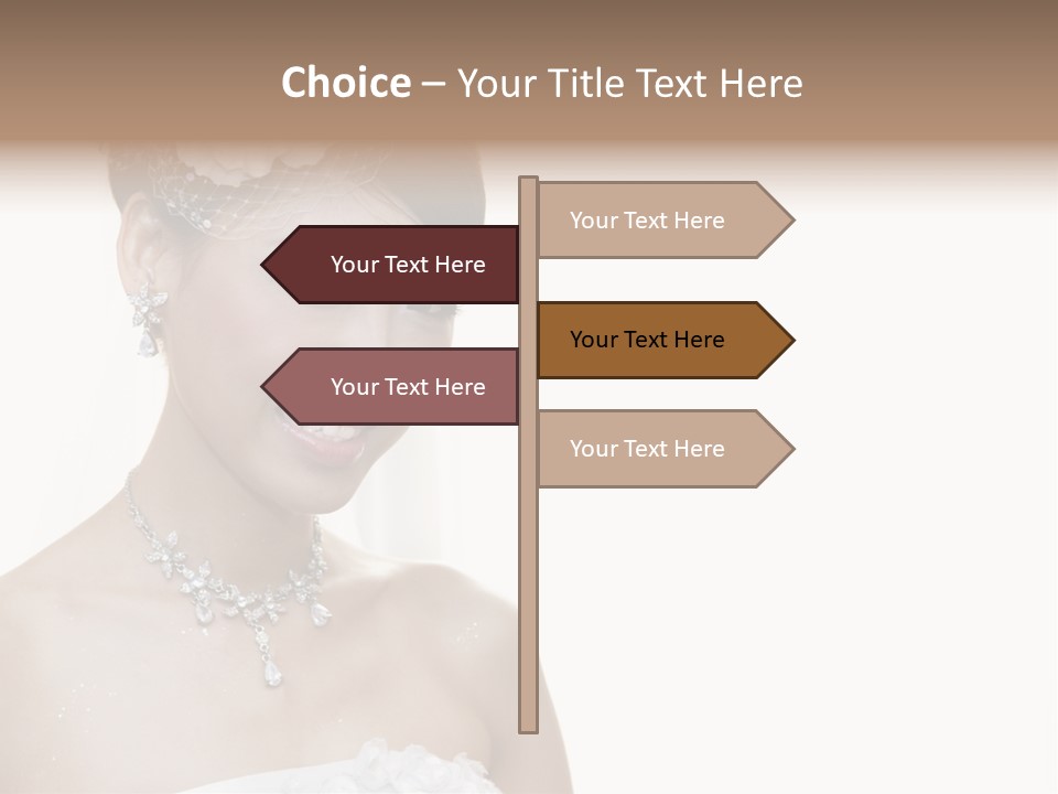 A Woman In A Wedding Dress With A Flower In Her Hair PowerPoint Template