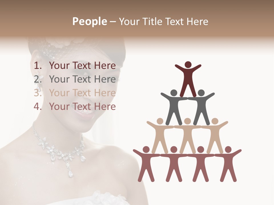 A Woman In A Wedding Dress With A Flower In Her Hair PowerPoint Template