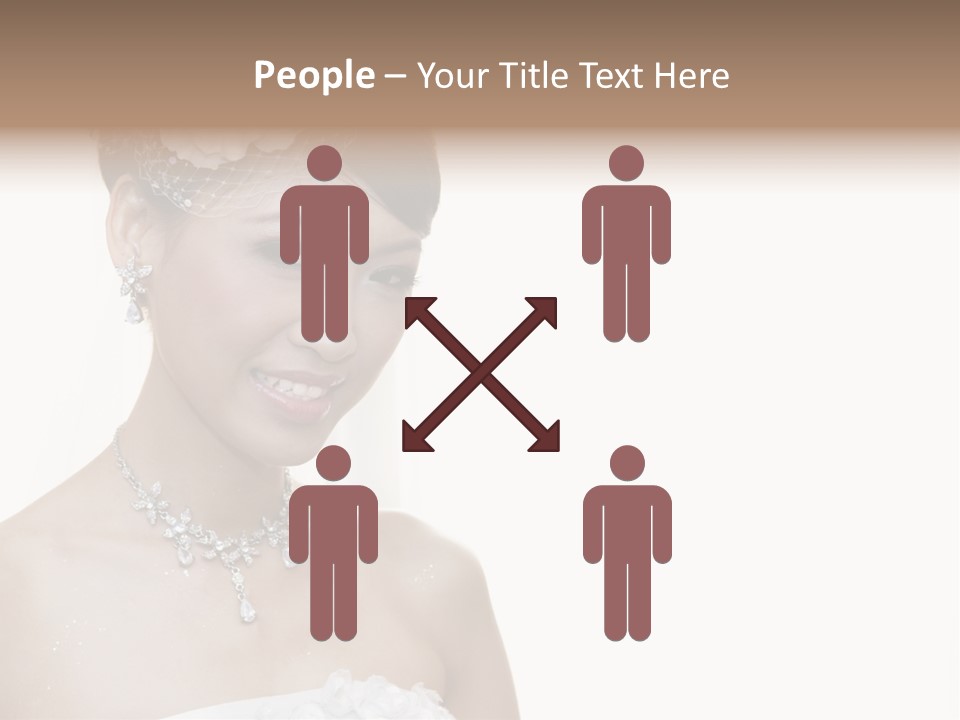 A Woman In A Wedding Dress With A Flower In Her Hair PowerPoint Template