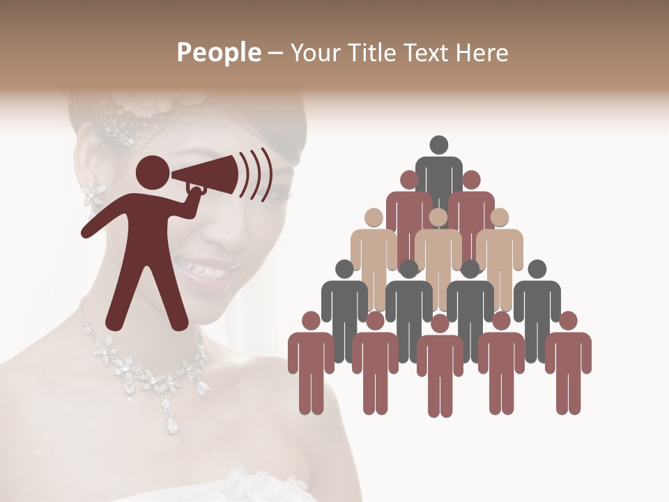 A Woman In A Wedding Dress With A Flower In Her Hair PowerPoint Template
