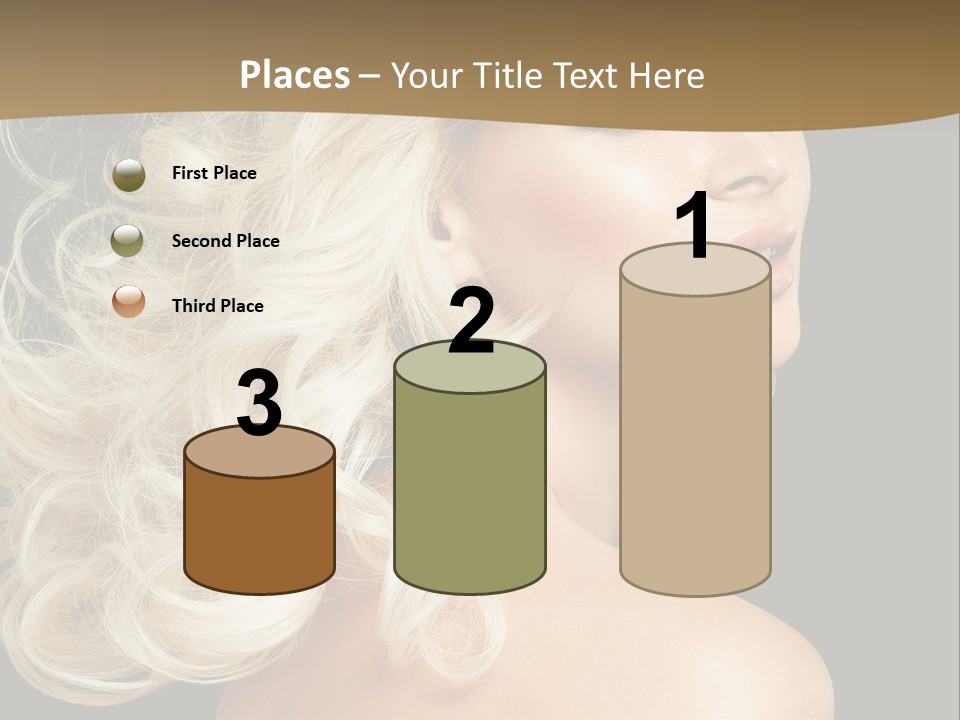 A Woman With Blond Hair And A Black Background PowerPoint Template