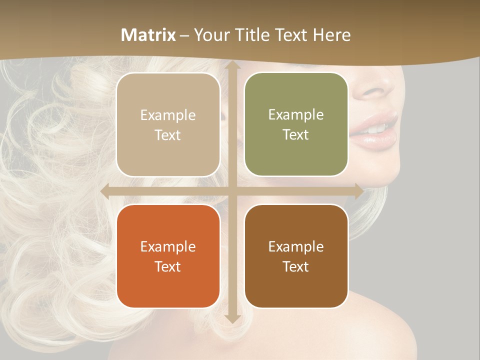 A Woman With Blond Hair And A Black Background PowerPoint Template