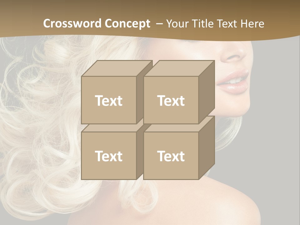 A Woman With Blond Hair And A Black Background PowerPoint Template