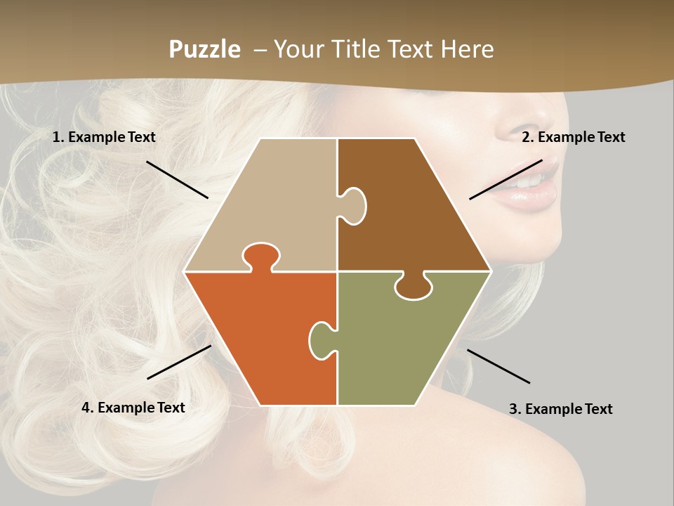 A Woman With Blond Hair And A Black Background PowerPoint Template