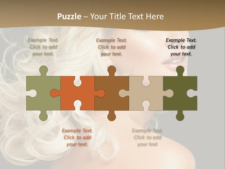 A Woman With Blond Hair And A Black Background PowerPoint Template