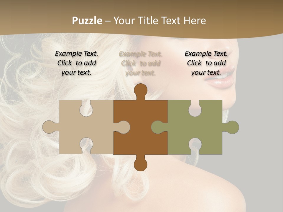 A Woman With Blond Hair And A Black Background PowerPoint Template