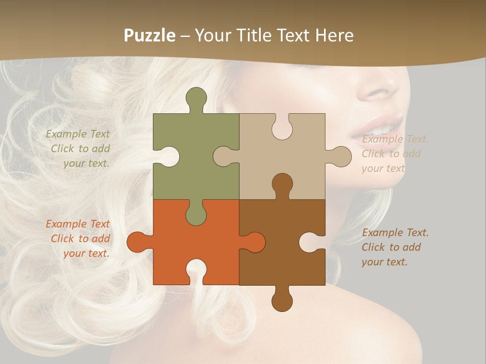 A Woman With Blond Hair And A Black Background PowerPoint Template