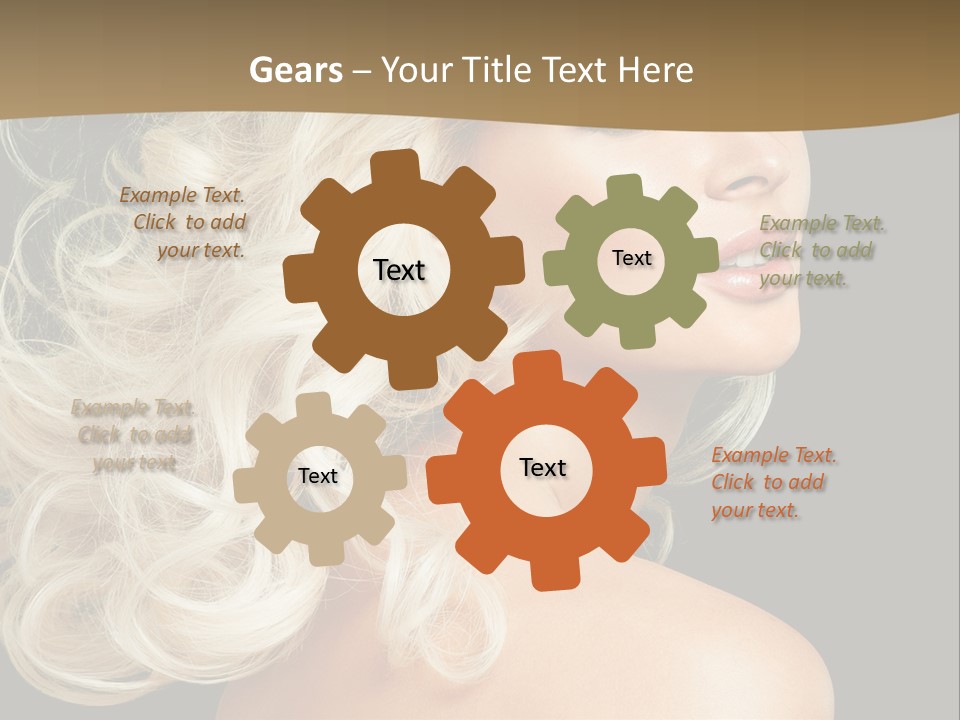 A Woman With Blond Hair And A Black Background PowerPoint Template