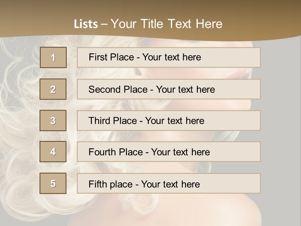 A Woman With Blond Hair And A Black Background PowerPoint Template