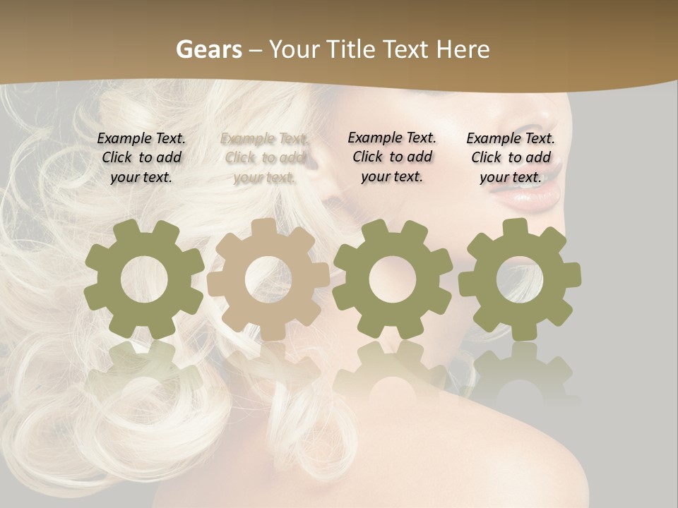 A Woman With Blond Hair And A Black Background PowerPoint Template