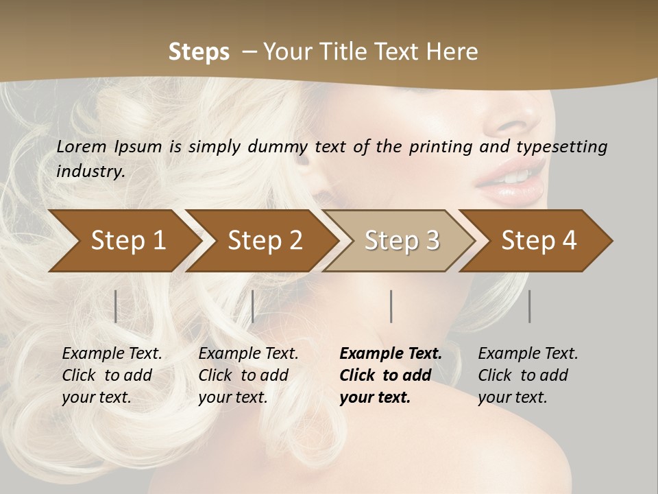 A Woman With Blond Hair And A Black Background PowerPoint Template