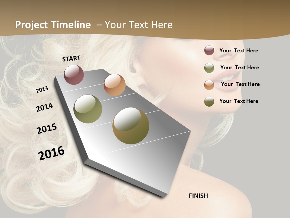 A Woman With Blond Hair And A Black Background PowerPoint Template