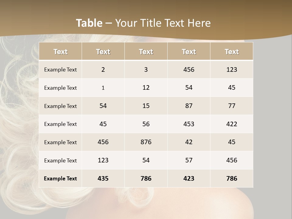 A Woman With Blond Hair And A Black Background PowerPoint Template