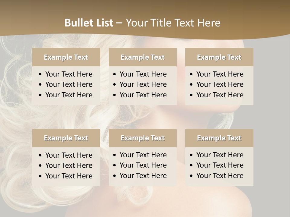 A Woman With Blond Hair And A Black Background PowerPoint Template