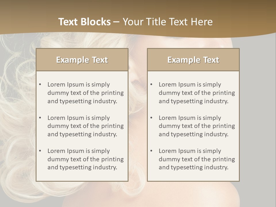 A Woman With Blond Hair And A Black Background PowerPoint Template