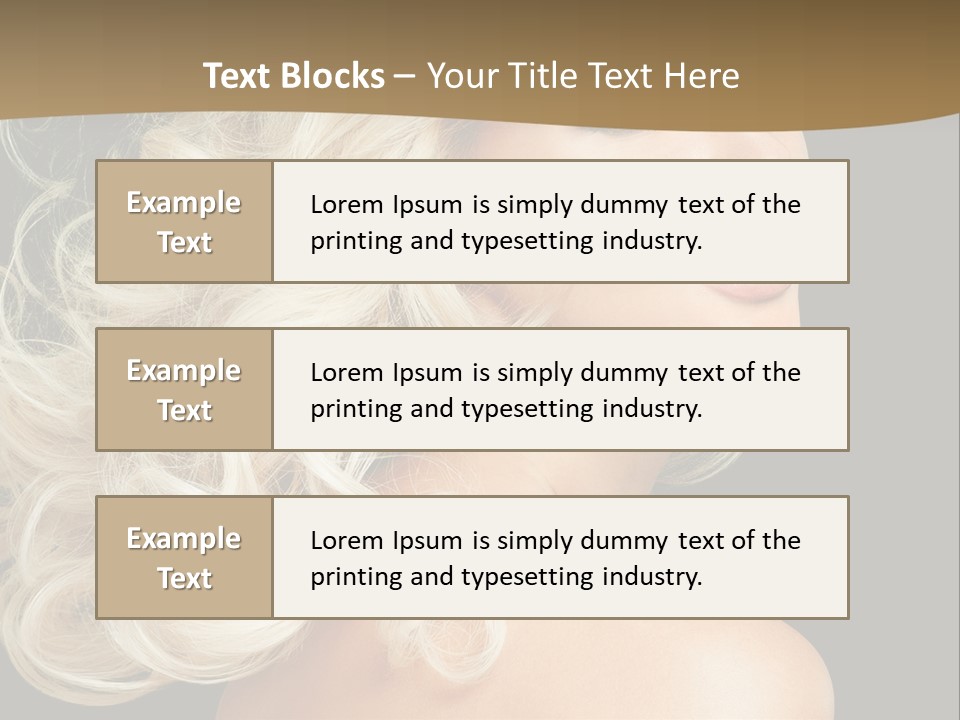 A Woman With Blond Hair And A Black Background PowerPoint Template