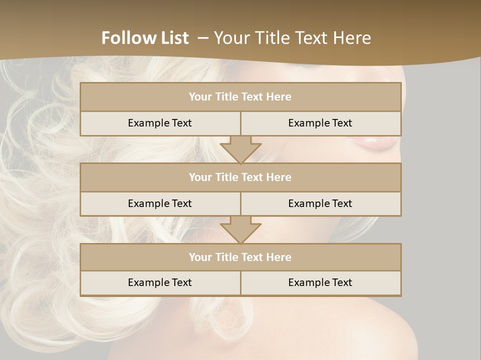 A Woman With Blond Hair And A Black Background PowerPoint Template