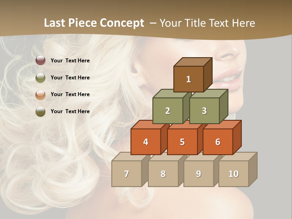 A Woman With Blond Hair And A Black Background PowerPoint Template