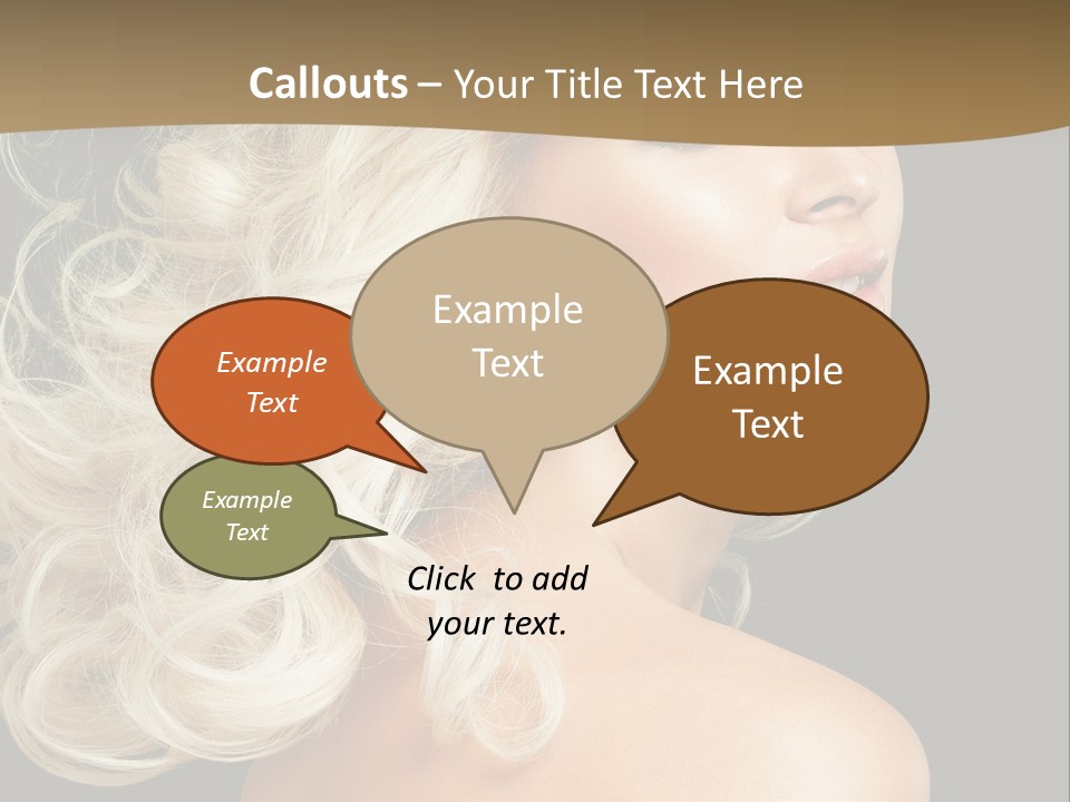 A Woman With Blond Hair And A Black Background PowerPoint Template