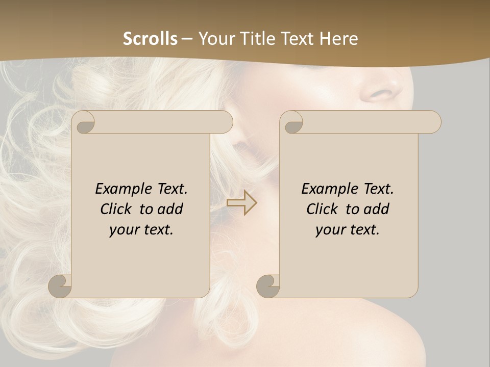 A Woman With Blond Hair And A Black Background PowerPoint Template