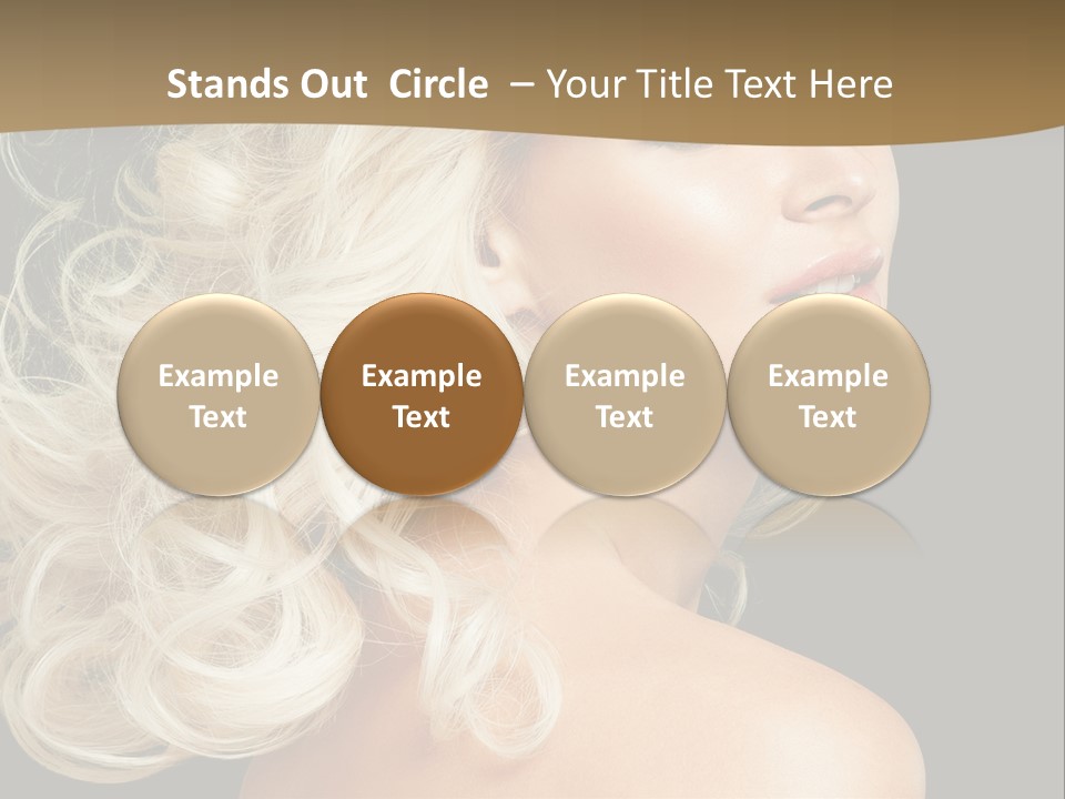 A Woman With Blond Hair And A Black Background PowerPoint Template