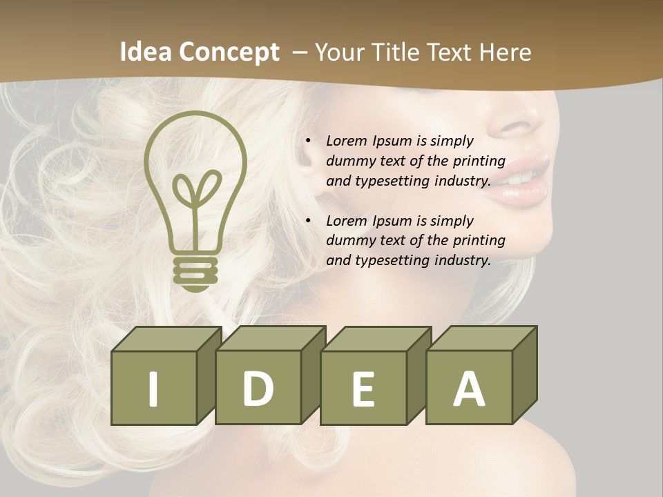 A Woman With Blond Hair And A Black Background PowerPoint Template